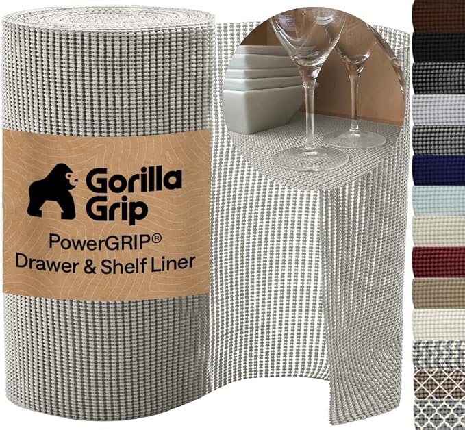 GORILLA GRIP powerGRIP Drawer Shelf and Cabinet Liner, Thick Strong Hold by Unknown