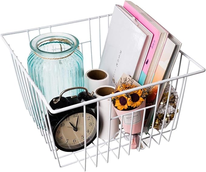 6 Pack Wire Storage Baskets for Organizing, Freezer Organizer Bins, Pantry - Image 8