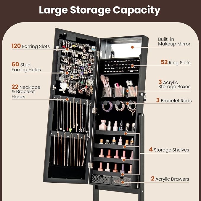 Giantex Standing Jewelry Armoire - Image 4