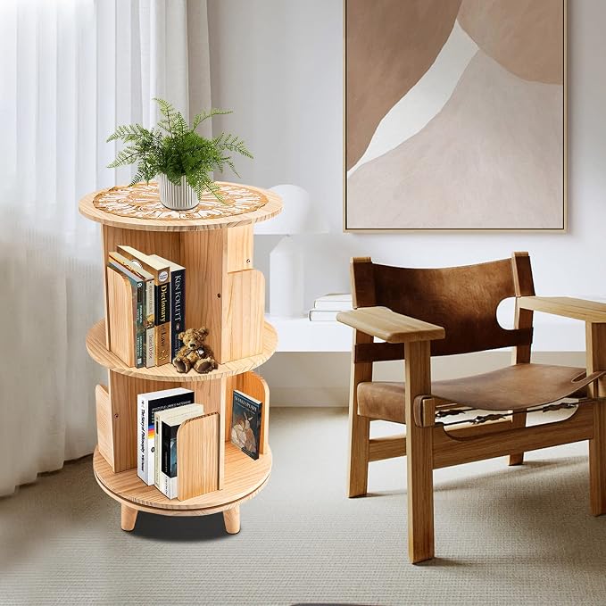 2 Tier Rotating Bookshelf - Image 6