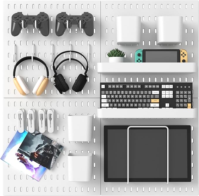 Pegboard Combination Kit, 25.2" x 25.2" Wall Mounted Storage Set by MULSAME