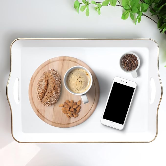 Spsyrine White Decorative Serving Tray - Image 5
