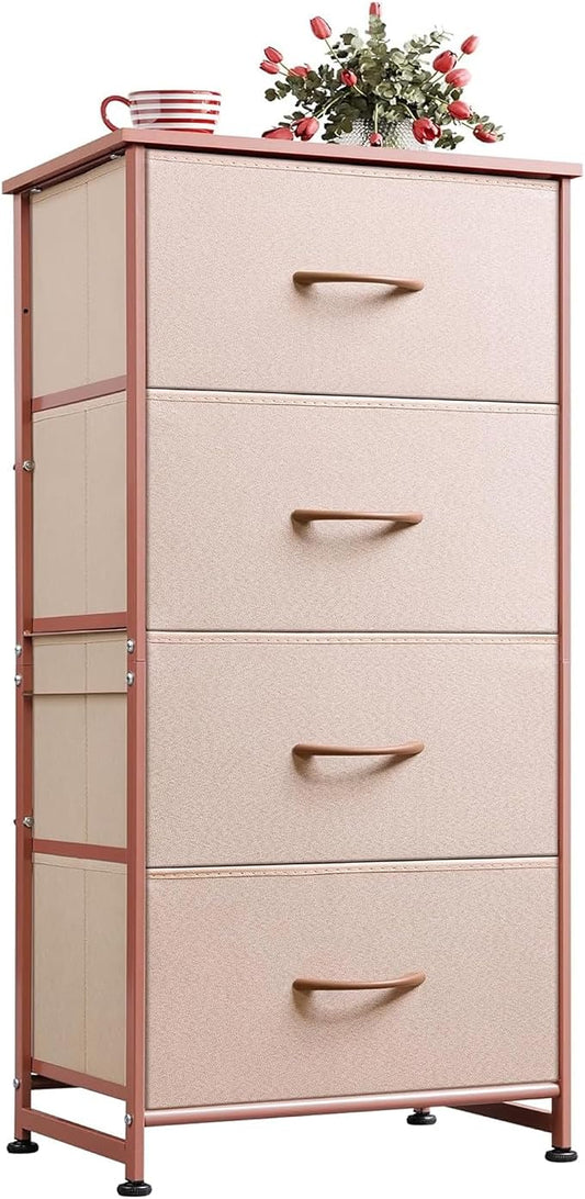 WLIVE 4 Drawers Dresser for Bedroom, Dresser for Hallway, Sturdy Steel Frame by WLIVE