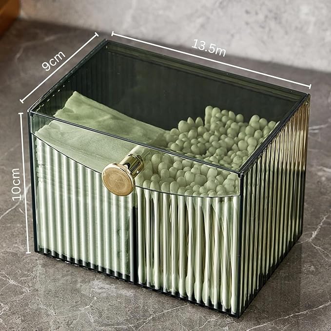 2-Grid Cotton Swab Ball Qtip Holder Dispenser - Image 3