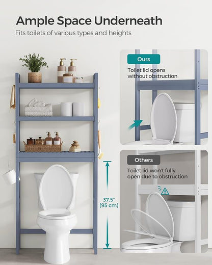 SONGMICS Over The Toilet Storage, 3-Tier Over Toilet Bathroom Organizer - Image 7