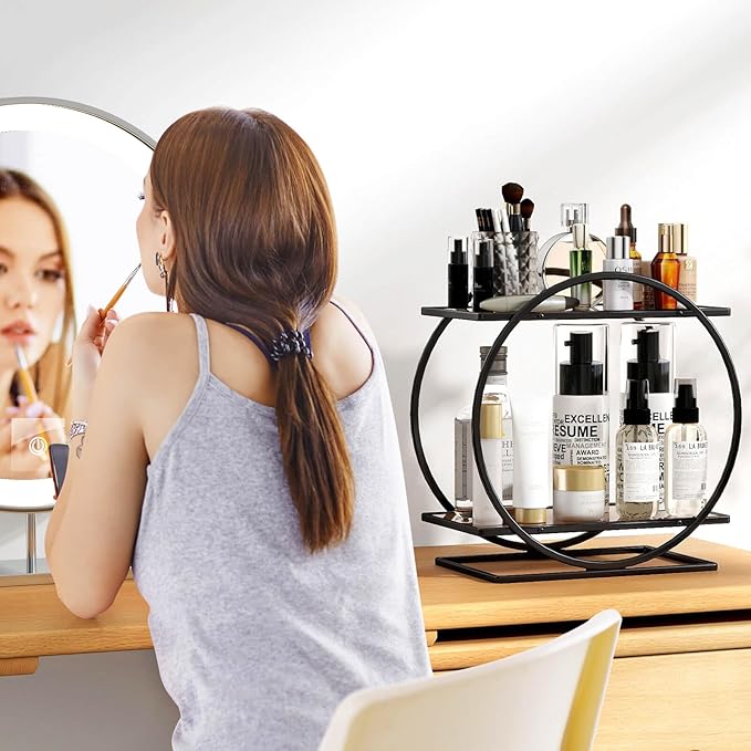 Perfume Organizer for Dresser, 2 Tier Vanity Makeup Organizer, Bathroom - Image 2