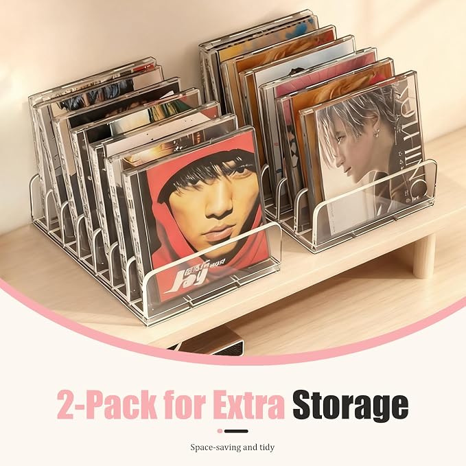 2-Pack Acrylic Makeup Palette Organizer, 7-Slot Eyeshadow Palette Storage - Image 7