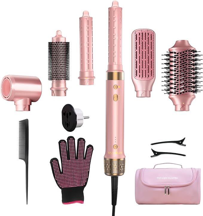 Dual Voltage StyleVibe 6-in-1 Air Styler, Hair Dryer & Blow Dryer Brush by Mythsight