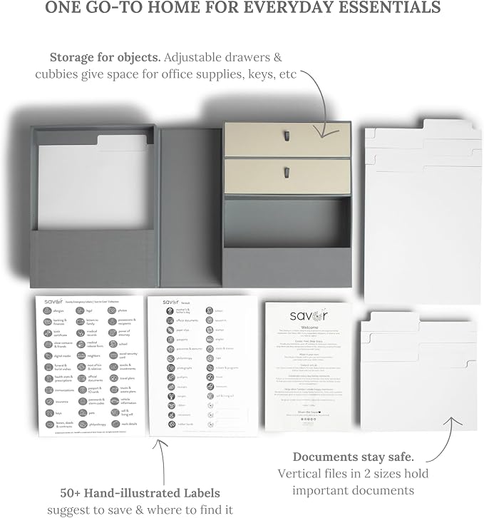 Savor | All-in-One Desk Organizer | Slate Gray – Keep Desk, and Home Organized - Image 4