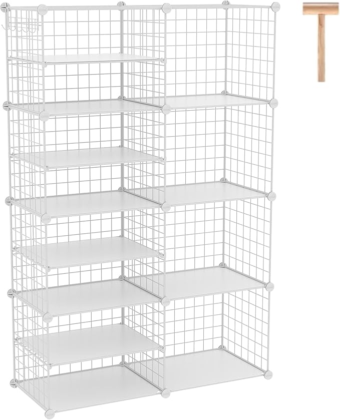 C&AHOME Wire Cube Storage Unit, Interlocking Metal Wire by CAHOME