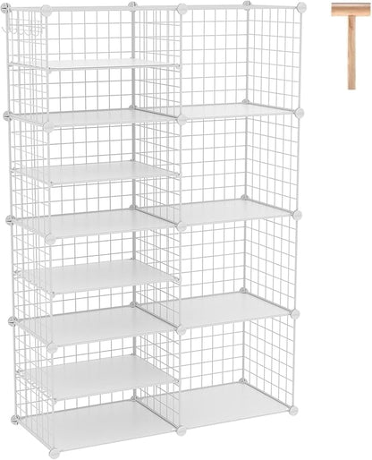 C&AHOME Wire Cube Storage Unit, Interlocking Metal Wire by CAHOME