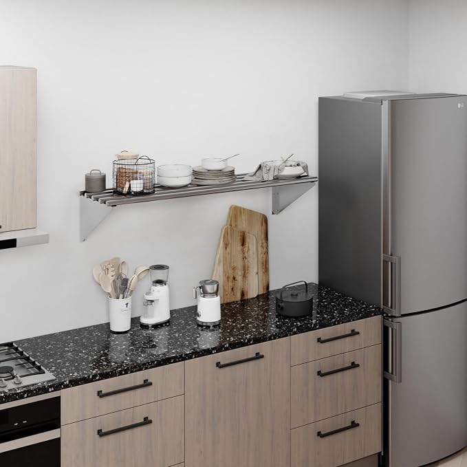 AmGood 14 in. x 48 in. NSF Stainless Steel Tubular Wall Shelf | Heavy-Duty - Image 7