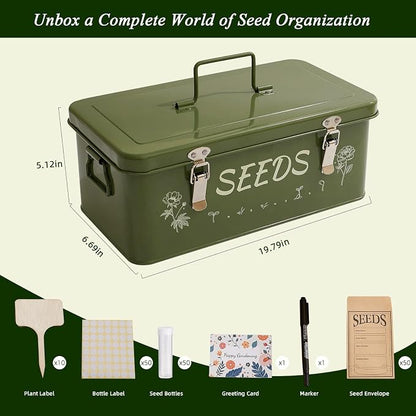 VerdantVibes Metal Seed Storage Organizer Box - Image 8