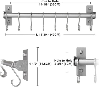 Dseap Kitchen Utensil Holder Hanger, Pot and Pan Rack Wall Mounted, Kitchen Rail - Image 6