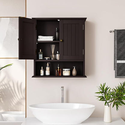 Smuxee Brown Bathroom Cabinet Wall Mounted, Small Medicine Cabinet - Image 8