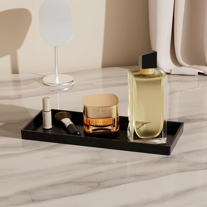 Vanity and Bathroom Tray, 11.8" ABS Countertop Organizer, Waterproof Vanity Tray - Image 4