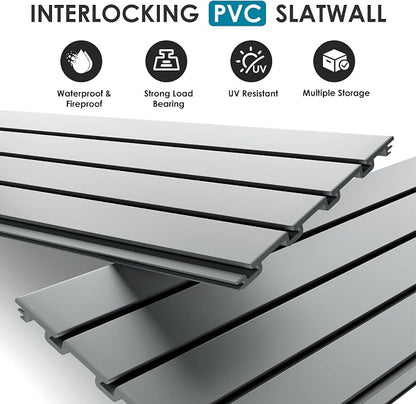 Braki PVC Slat Wall Paneling 2x4 ft, Garage Organizer Storage System, Heavy - Image 2