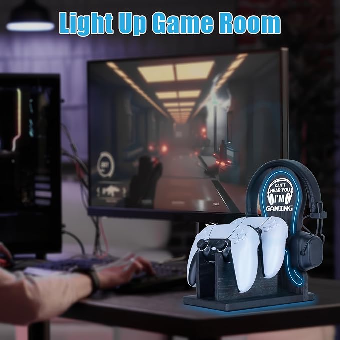 Gamer Gifts Light Up Controller Holder & Headphone Stand - Image 5