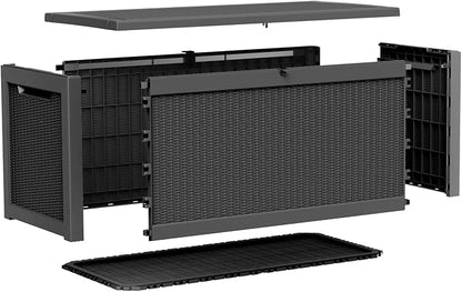 EasyUp 320 Gallon Outdoor Storage Box Waterproof, UV Resistant Resin Deck Box - Image 7