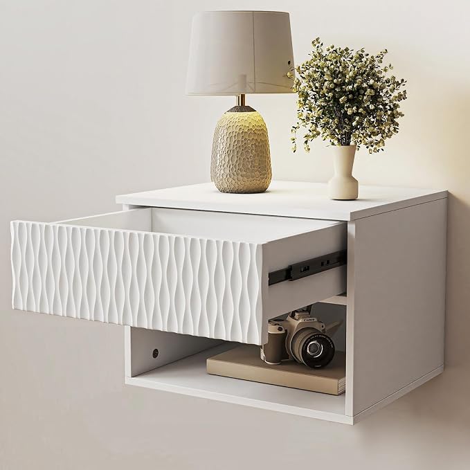 Vibe & Dine Floating Nightstand Set of 2, Wall Mounted Night Stand - Image 8