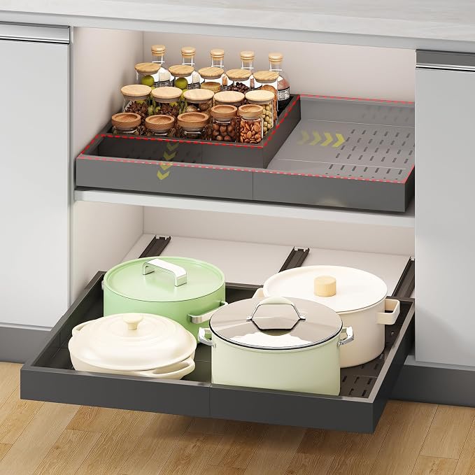 Pull out Cabinet Organizer, Width and Depth Expandable by Fokyfok