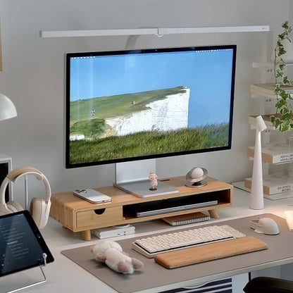 Bamboo Monitor Stand Riser by Rocdeer