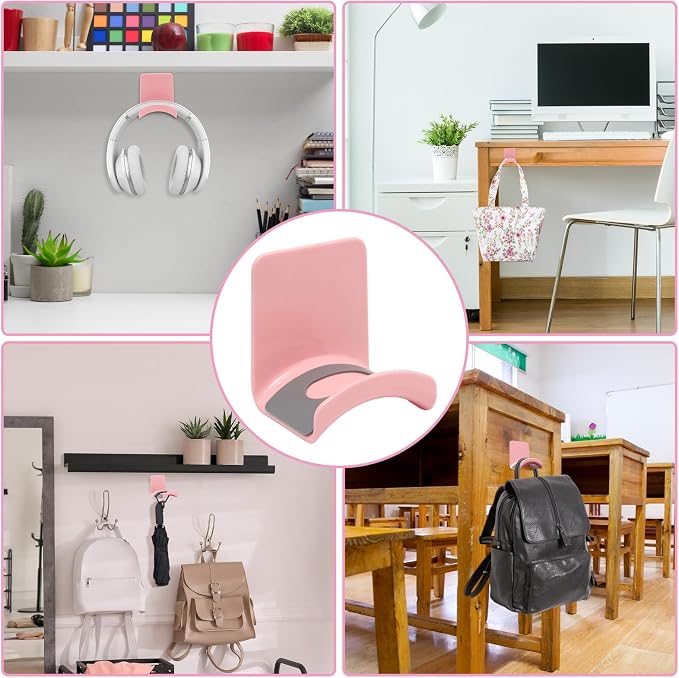1Pcs Pink ABS Plastic Headphone Stand Hanger, Table Wall Mount Headset Holder - Image 5