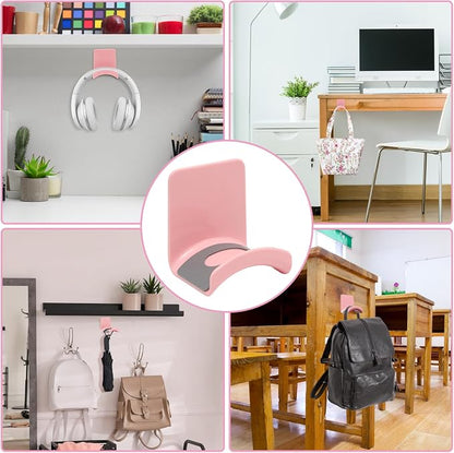 1Pcs Pink ABS Plastic Headphone Stand Hanger, Table Wall Mount Headset Holder - Image 5