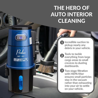 Prolux Professional Shop Blue Wall Mounted Garage Vac, Wet Dry Pick Up - Image 7