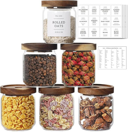 16 OZ Stackable Glass Food Storage Jars by HHMJSM