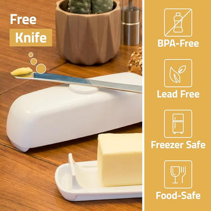 Butter Hub Butter Dish with Lid and Knife, Magnetic Butter Keeper, Easy Scoop - Image 4