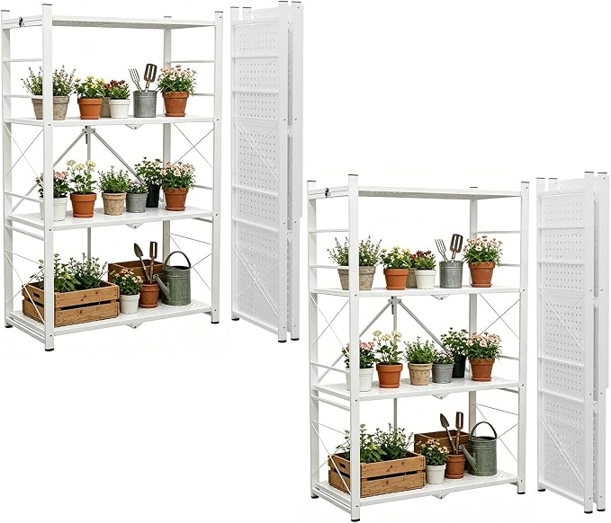 EAGLE PEAK 4-Tier Foldable Greenhouse Shelf, Heavy Duty Metal Storage Rack by EAGLEPEAK