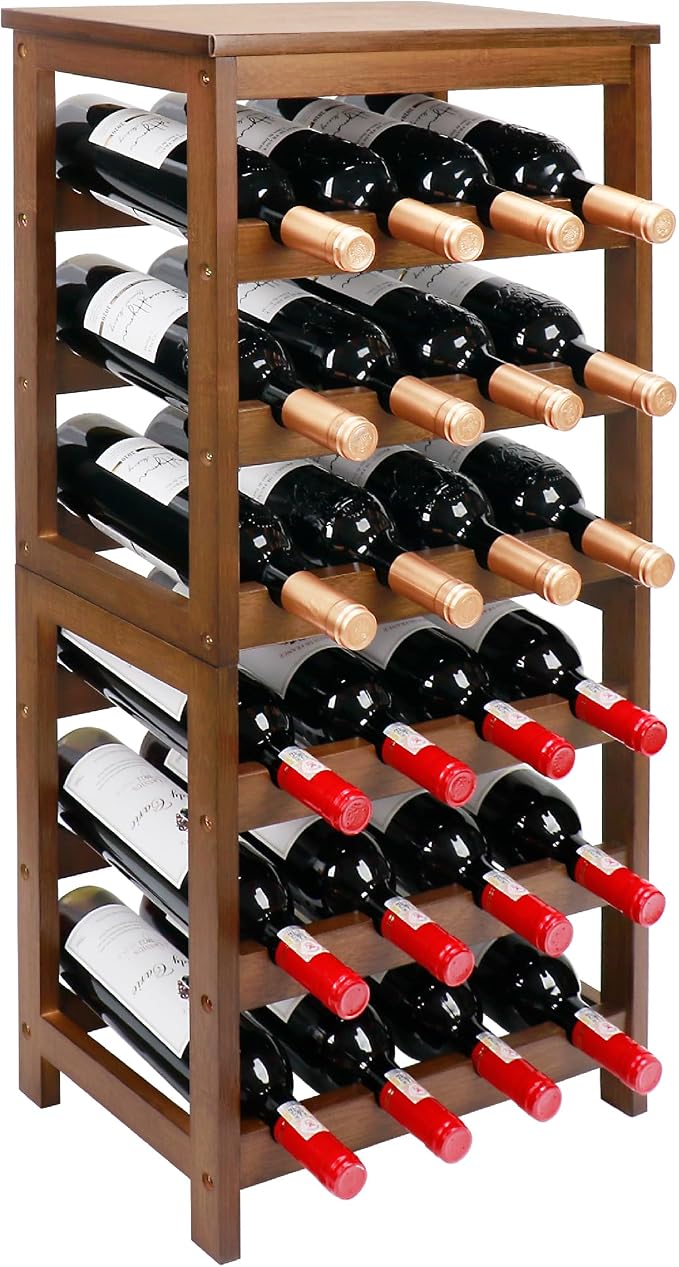 Wine Rack Free Standing Floor, 6-Tier 24 Bottles Display Wine Storage Shelves by Thalomely