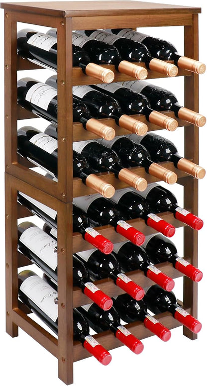 Wine Rack Free Standing Floor, 6-Tier 24 Bottles Display Wine Storage Shelves by Thalomely