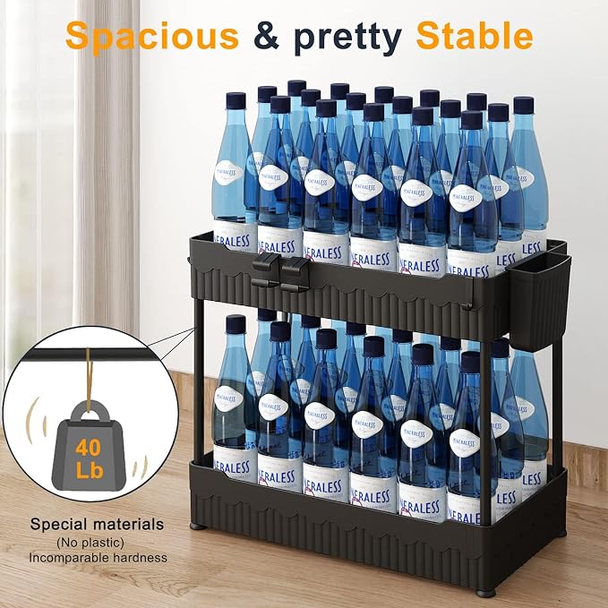 Sevenblue 2 Pack Under Sink Organizer, Under Bathroom Cabinet Organizer - Image 3