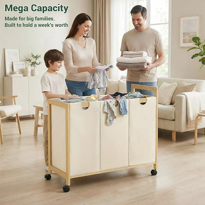 Homykic 250L Laundry Sorter Cart - Image 3