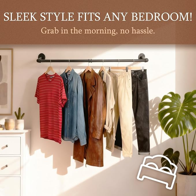 Wall Mounted Clothes Rack 38.5 Inch - Image 3