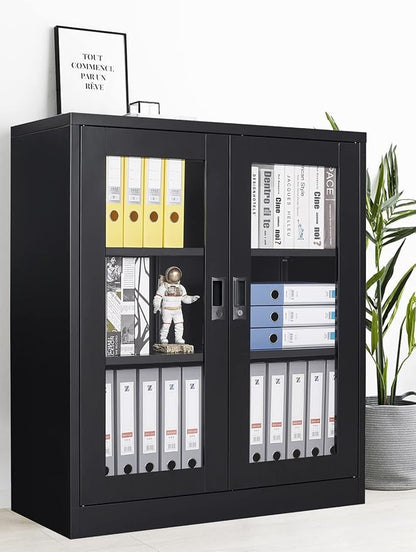 SISESOL Black Metal Storage Cabinet - Image 10
