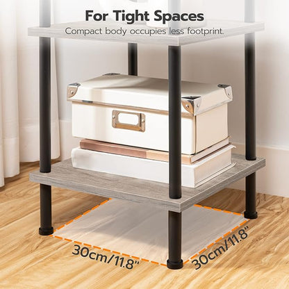 HOOBRO 5-Tier Corner Shelf Stand, Corner Square Rack Display Shelf, Tall - Image 9
