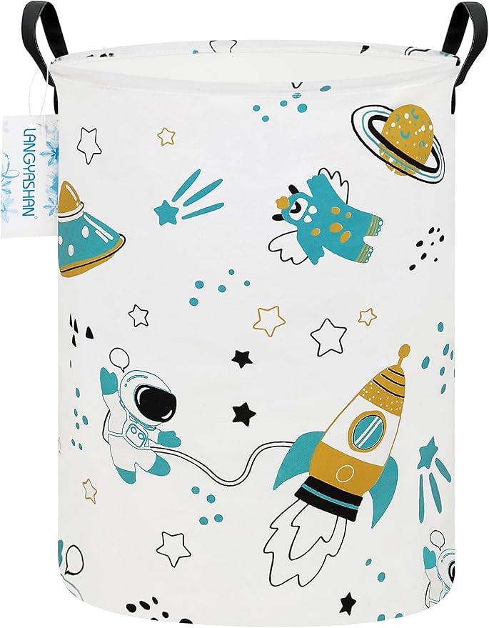 LANGYASHAN Storage Bin, Canvas Fabric Collapsible Organizer Basket by LANGYASHAN