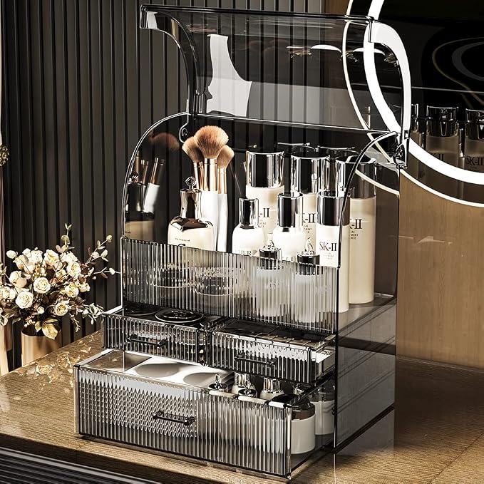MOOCHI Professional Large Cosmetic Makeup Organizer Bathroom Storage Display - Image 4