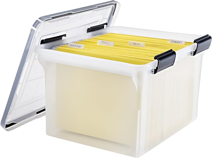 IRIS USA WeatherPro File Box Organizer, Letter/Legal, 32 Qt. Clear | Protect - Image 9