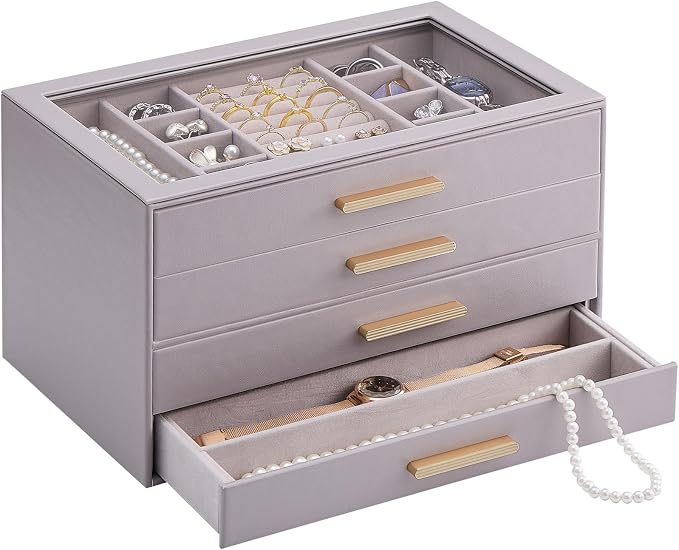 Lolalet Jewelry Box Organizer, 4-Layer Jewelry Organizers and Storage Case by Lolalet