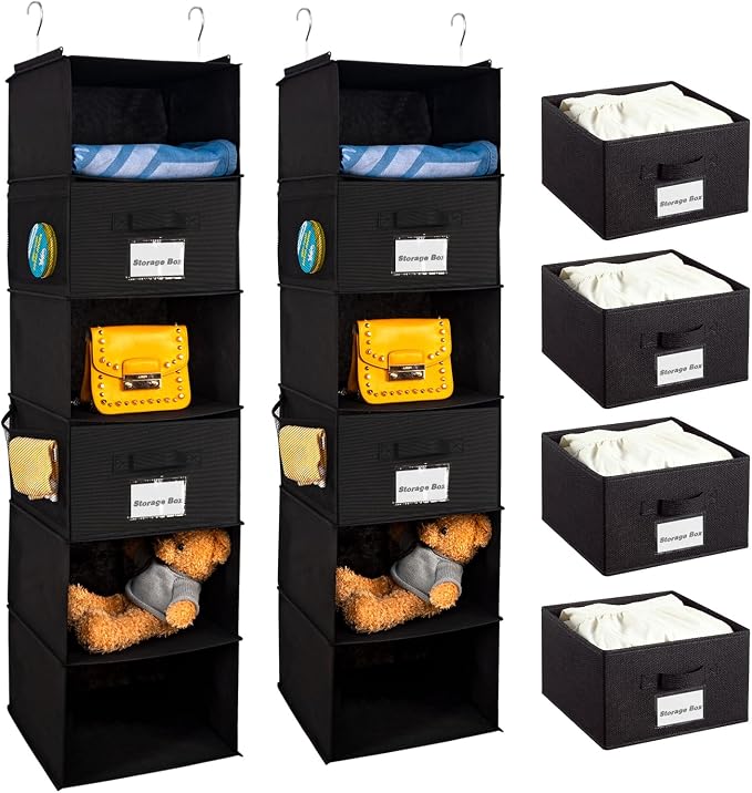 BrilliantJo 2 Pack 6 Shelves Hanging Closet Organizer by BrilliantJo