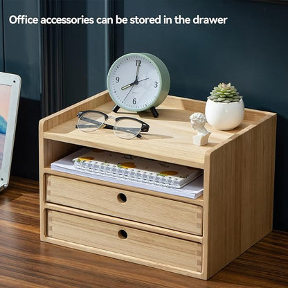 KIRIGEN Desktop Organizer with 2 Drawers and Tray - Image 7