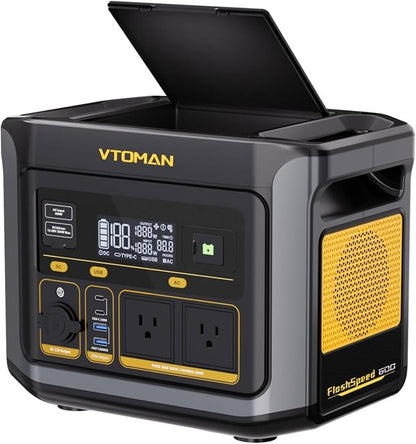 VTOMAN FlashSpeed 600 Portable Power Station 600W - 499Wh Solar Generator by VTOMAN
