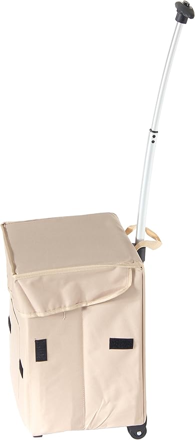 dbest products Smart Cart, Khaki Collapsible Rolling Utility Cart Basket - Image 2