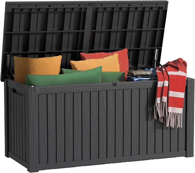 EasyUp 200 Gallon Outdoor Storage Box Waterproof, UV Resistant Resin Deck Box by EASYUP