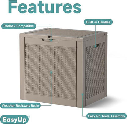 30 Gallon Waterproof Resin Deck Box, UV Resistant Outdoor Storage - Image 3
