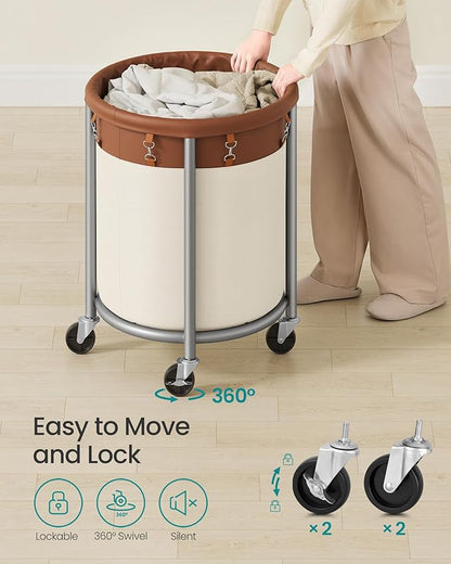 SONGMICS Laundry Basket, Rolling Steel Frame - Image 6